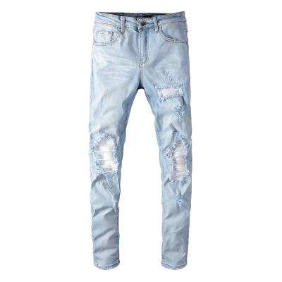 China Wholesale Viable Men's Ripped Spliced ​​Jeans for sale