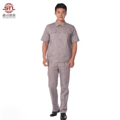 China Durable 100% Cotton Summer Shorts Sleeve Garage Men's Workwear Work Wear Uniform Suit Breathable For Man for sale