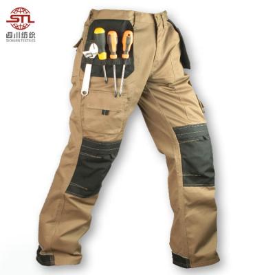 China Wholesale Custom Power Industry OEM Twill Mens Work Wear Cargo Pants With Side Many Pockets for sale