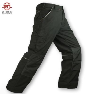 China Wholesale Custom OEM Power Industry Safety Reflective Workwear Black Work Cargo Pants For Men With Cordura Knee Pads for sale