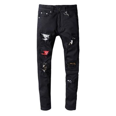 China Wholesale Viable Men's Ripped Spliced ​​Jeans for sale