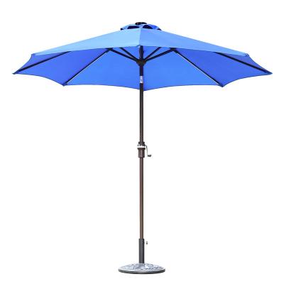 China Modern Aluminum 10FT/3M LED Beach Solar Patio Umbrella Outdoor Garden Led Sun Crank Pool Umbrella for sale