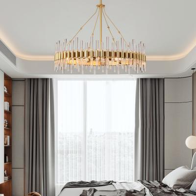 China Modern European Luxury Living Room Bedroom Hotel Ceiling Crystal Crystal LED Decorative Copper Chandelier for sale