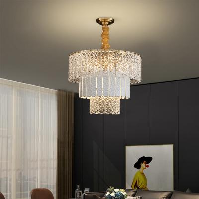 China New European Style LED Indoor Modern Iron Pendant Light Luxury Modern Glass Lamp Chandelier for sale