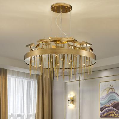 China New Arrival Modern Customization Gold Ceiling Lamp For Living Room Modern Stainless Steel Chandelier for sale