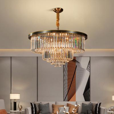 China New Design Modern Nordic Aluminum Iron Bedroom Copper Chandeliers Modern LED Crystal Pendant Light for sale