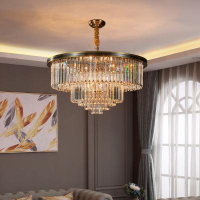 China Modern Luxury K9 Hanging Lamp Crystal Chandelier Modern Creative Aluminum Iron Dining Room Attic Design for sale