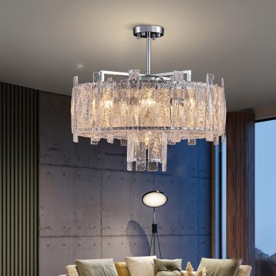 China Modern Luxury Iron Glass Chandelier Ribbon Chandelier Price Direct Selling Pendant Lighting For Home Decor for sale