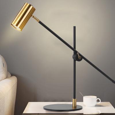 China Good quality Nordic simple modern golden hotel bedside LED luxury creative turned decorative desk lamp for sale