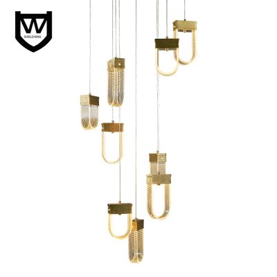 China Modern CE RoHS Certificated Nordic Pendant Light Aluminum Acrylic Simple Modern Hanging Chandelier for sale