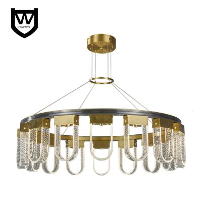 China Modern Reasonable Price Hanging Pendant Lamp Adjustable European Copper Stair LED Modern Chandelier for sale