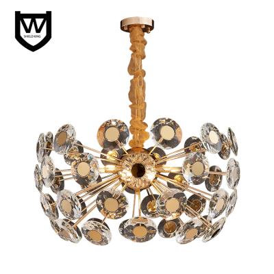 China New Zhongshan Modern Factory Design Living Room Dining Room Decorative Gold Crystal Chandelier Light Large for sale