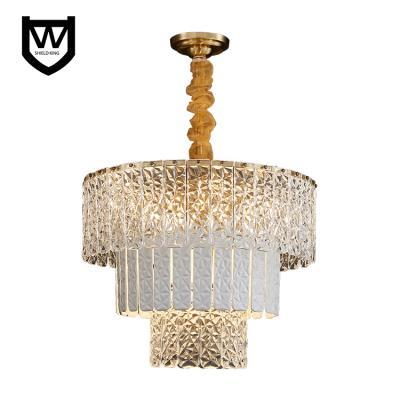 China Home Gold Hanging Art Glass Chandelier Modern Luxury Kitchen Chandelier Modern Chinese Warm White Iron Supplier for sale