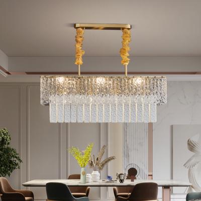 China Wholesale Modern Iron LED Living Room Northern Glass Pendant Light Luxury Chandelier For Home for sale