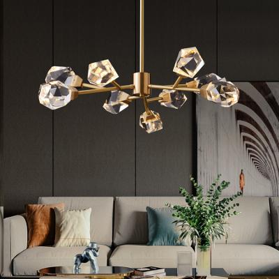 China 3 Years Warranty Modern Luxury Crystal Chandelier Hanging LED Restaurant Pendant Lights for sale