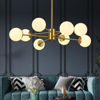 China Modern Minimalist Modern LED Lighting Chandelier Bubble Copper Spherical Glass Chandelier Pendant Lamp for sale