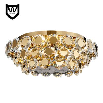 China Surface Mounted Nordic Style Decoration Factory Supply Living Room Bedroom K9 Modern Luxury Crystal Ceiling Lights for sale