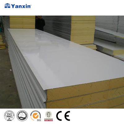 China yanxin metal china factory price fire roof wall panel 30mm 50mm polyurethane fireproof PU sandwich panel for sale