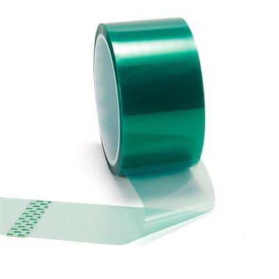 China Polyester Heat Resistant Green High Temperature Silicone PET Adhesive Tape For Powder Coating for sale