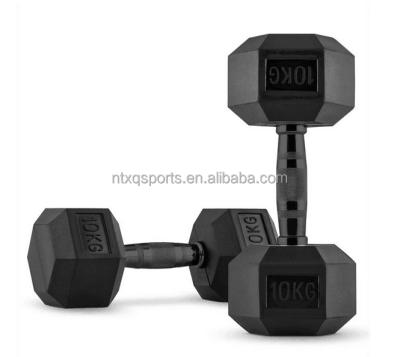 China China export high quality rubber black handle hex dumbbell XQ-D016 for sale