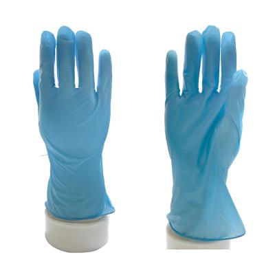 China Raysen disposable safety blue pvc nitrile blend examination working powder free gloves for sale