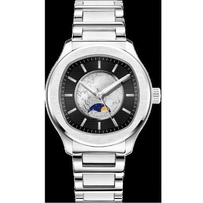 China Fashion 5ATM Stainless Steel OEM 316L Moon Phase Waterproof Classic Quartz Private Label Luxury Customized Watch For Men for sale