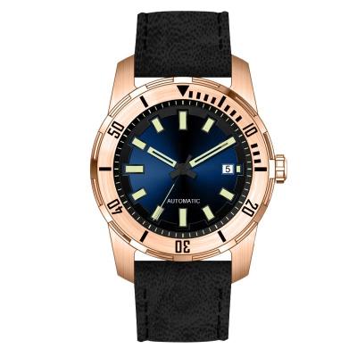 China Day/Date Luminous New Luxury Brand Genuine Leather Men's Automatic OEM WristMechanical Logo Wholesale Watches OEM Custom Diver for sale