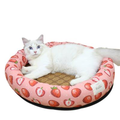 China Standard Heat Protection Solid Color Camouflage Dog Beds Cool Cool Dog Cat Bed for sale