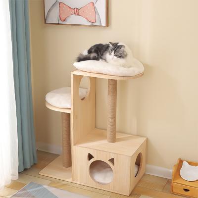 China China Sustainable Factory Wholesale Pet Nest Bedroom Cat Scratching Non Damage Single Cat Tree for sale