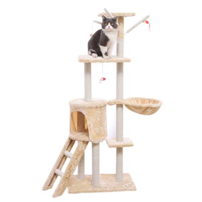 China Viable Small Bifacial Fun Natrual Foldable Floor To Ceiling Cat Tree Cat Tree Tower for sale