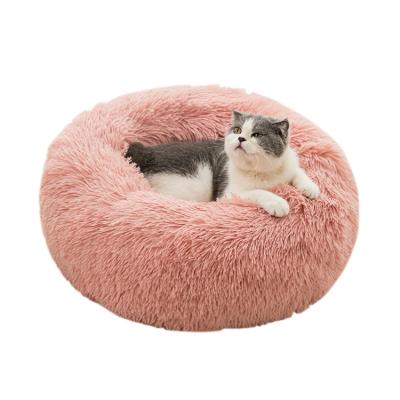 China Durable Ultra Soft Washable Comfortable Round Luxury Washable Pet House Cat Bed And Dog Bed for sale