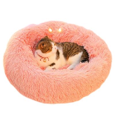 China Factory Amazon Custom Hot Selling Mechanical Wash Viable for Pets Sleep Donut Cat Bed House for sale