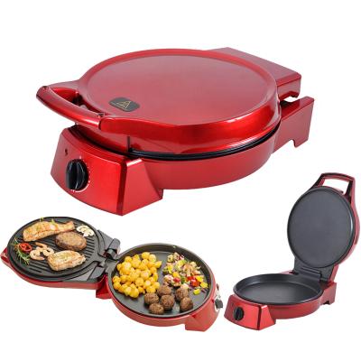 China Safe nonstick walking 12 inch pizza pan electric oven high heat pizza toaster stianless steel pizza maker/pancake maker for sale