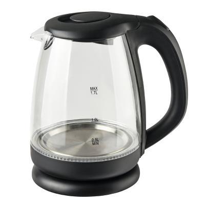 China 360 Degree Home Appliances 120V 220V 1.0L 1.2L 1.5L 1.7L 2.0L LED Low Rotation Automatic Light Electric Kitchen Glass Kettle for sale