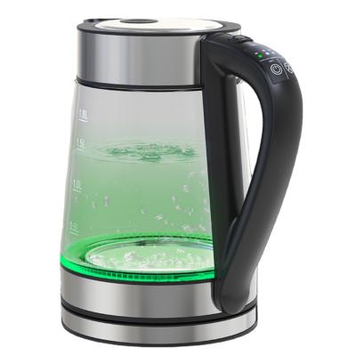 China 360 Degree Jug Double Base 1.7L Stainless Steel Electric Kettles Home Appliance Glass Kettle Water Rotating Thermo Kettles for sale