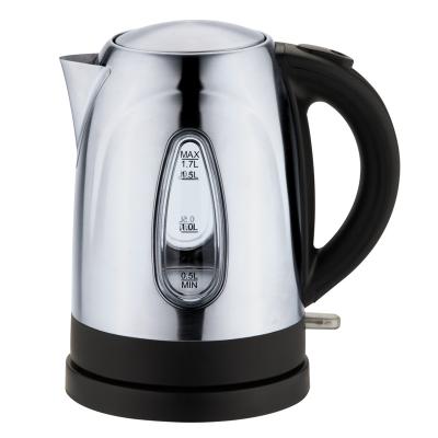 China 360 Degree Rotation Base 1.7L Cordless Electric Kettle With Water Stainless Steel Housing Home Appliances Kettle for sale