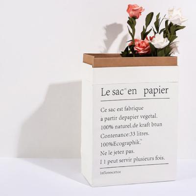 China Recycled Materials Newly Launched Custom Logo Double Kraft Thickening Paper Bag For Nordic Dry Flowers for sale