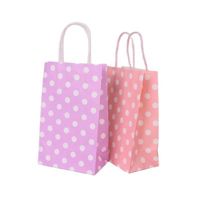 China Recycled Environmental Materials Custom Cool Kraft Paper Small Polka Dot Shopping Paper Bags For Shopping for sale