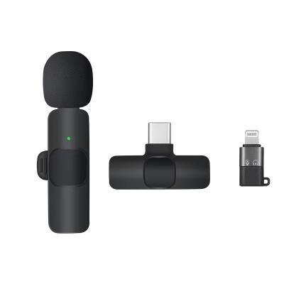 China Good Selling K8 Plug and Play Mini Clip Wireless Microphone for Live Show Interview Vlog Video Recording Microphone iPhone Mobile Phone Shorts for sale