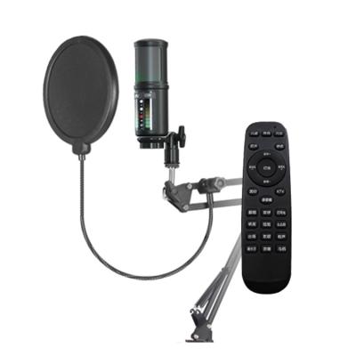 China Live Broadcast Desktop Metal Wireless Professional Microphone Kits Recording Device Studio Good Quality C09-D/BT Built-in Microphone Sound Cards for sale