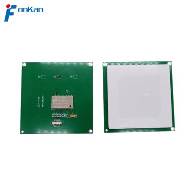 China 860-960MHZ 3.5M UHF RFID integrated module with 5dbi ceramic antenna for raspberry pi TTL232 interface 90*90mm for sale