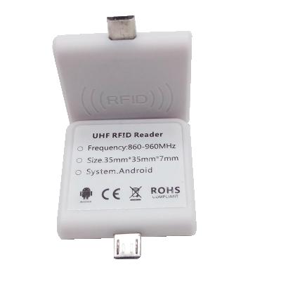 China Mobile Micro UHF RFID Reader 865-868MHz USB Micro RFID Reader ISO18000-6C Android OTG Tag Small Mobile RFID Reader for sale