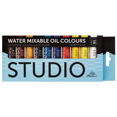 China Bestselling Wholesale Aluminum Oil Color Mixable Water Paint Non-Toxic Oil Color Set 10 Colors 22ml for sale