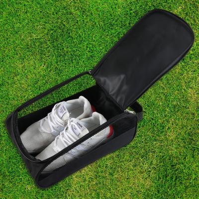 China Custom Printed Shoe Tote Golf Shoes Bag Carry Bag With Zipper Waterproof Outdoor Wholesale Nylon Golf Shoe Bag for sale