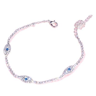 China Trendy Fashion Style Simple Colorful Accessories Devil's Eye Geometry Diamond Anklets for sale