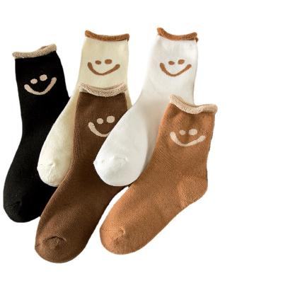 China Sports socks autumn and winter face woolen circle female thick warm smile socks in cotton socks for sale