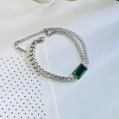 China New Titanium Double Layer Steel Popular CLASSIC Stylish Bracelet Gem Luxury Bracelet for sale