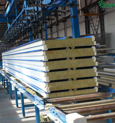 China 1000 mm PNS Chinese Factory Rock Wool Roof Insulation Interlocking Sandwich Panel for sale