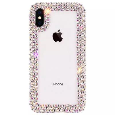 China Fashion Bling Case Luxury Shiny Crystal Rhinestone Diamond Bumper Clear Protective Case Cover For iPhone for sale