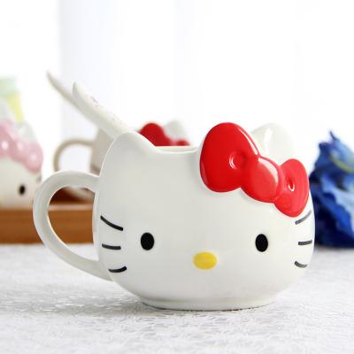 China Lovely Cat Large Ceramic Coffee Cups Viable for sale